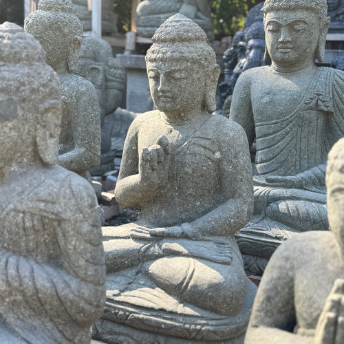 Hand Carved Volcanic Rock Budha Meditation