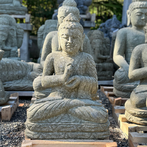 Hand Carved Volcanic Rock Budha Circle Of Life