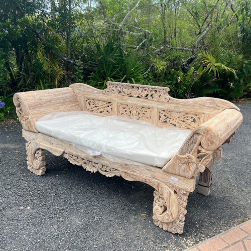 PRE ORDER- Carved Natural White Wash Daybed