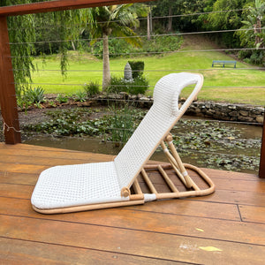 White Synthetic Fold up  Beach Chair