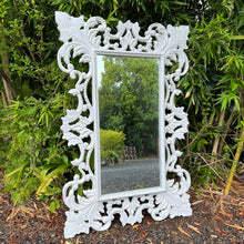 Load image into Gallery viewer, Soleil Carved Mirror in Whitewash. - Unique Imports