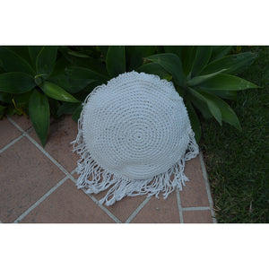 Round Macrame pillows. - Unique Imports brought to you by Pablo & Kerrie Wijaya