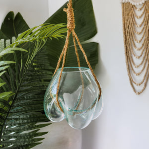 Hand Blown Glass Hanging Bowl - Unique Imports