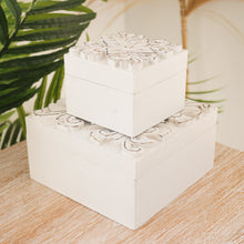Load image into Gallery viewer, Hand carved whitewash trinket boxes . - Unique Imports