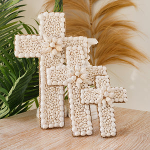 Hand crafted Coastal shell crosses. - Unique Imports