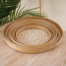 Load image into Gallery viewer, Hand Painted Rattan Tray Wall Art