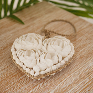 Hanging Shell Hearts Decor. - Unique Imports