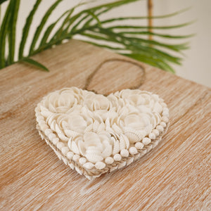 Hanging Shell Hearts Decor. - Unique Imports