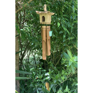 Natural bamboo Birdhouse Chimes - Unique Imports brought to you by Pablo & Kerrie Wijaya