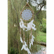 Load image into Gallery viewer, Teardrop white beaded dream catcher. - Unique Imports brought to you by Pablo &amp; Kerrie Wijaya