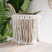 Load image into Gallery viewer, Seagrass and Macrame Baskets