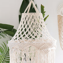 Load image into Gallery viewer, Macrame Boho Hanging Pendent light.