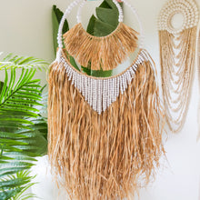 Load image into Gallery viewer, Menari Wooden Beaded &amp; Seagrass Wall Hanging