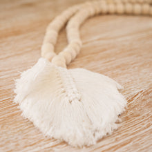 Load image into Gallery viewer, Natural Macrame Leaf Beaded Necklace