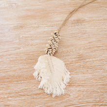 Load image into Gallery viewer, Natural Macrame Leaf Lanyard