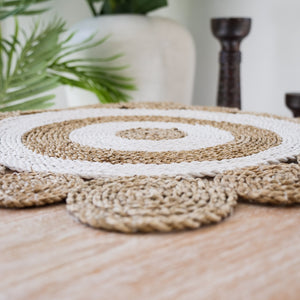 Natural Seagrass coaster table mat. - Unique Imports