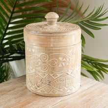 Load image into Gallery viewer, Natural or Whitewash Decorative Cannisters.