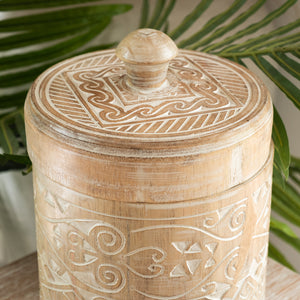 Natural or Whitewash Decorative Cannisters.