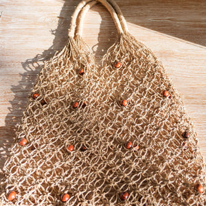 Natural String Beach Shopping Bag. - Unique Imports