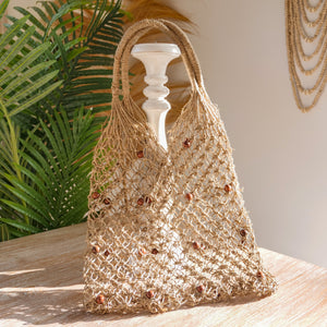 Natural String Beach Shopping Bag. - Unique Imports