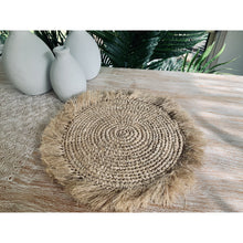 Load image into Gallery viewer, Natural or licorice Raffia seagrass mats. - Unique Imports