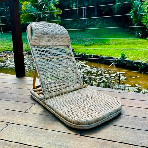 Natural Rattan Fold up  Beach Chair - Unique Imports