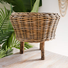 Load image into Gallery viewer, Rattan Planter Basket on legs.