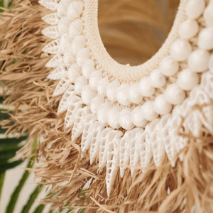 Sanur Raffia & Shell Decor Tribal Necklace or Wall Hanging - Unique Imports