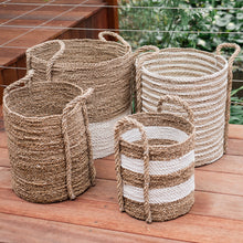 Load image into Gallery viewer, Seagrass Baskets Natural &amp; White Mix