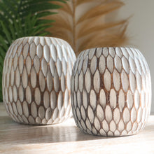 Load image into Gallery viewer, Set x 3 Hand Carved Beehive Vases