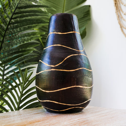 Chocolate swirl vase - Unique Imports