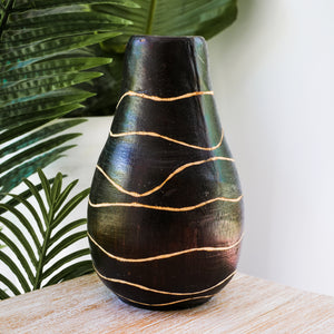 Chocolate swirl vase - Unique Imports