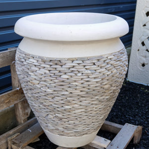 Balinese pebble stone planter pots - Unique Imports
