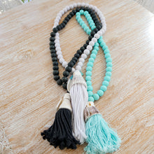 Load image into Gallery viewer, Beaded &amp; Shell Garland in Aqua, Black or White. - Unique Imports