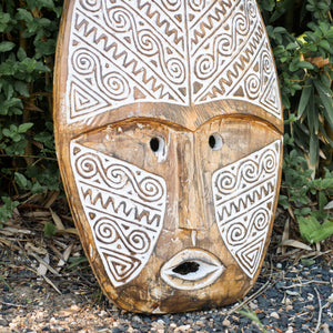 Tribal hand carved Timor wall  mask - Unique Imports