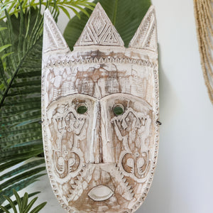Tribal hand carved Timor prince mask - Unique Imports