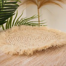 Load image into Gallery viewer, Natural Raffia Seagrass Bleached Placemats.