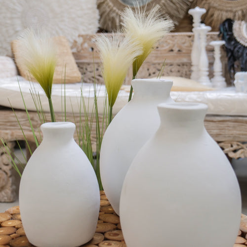 White Bud Vase Set - Unique Imports