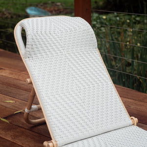 White Synthetic Fold up  Beach Chair