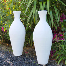 Load image into Gallery viewer, White terracotta slimline vases - Unique Imports