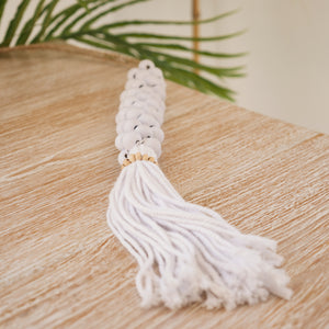 Wooden Beaded Garland Decor in White or Grey. - Unique Imports