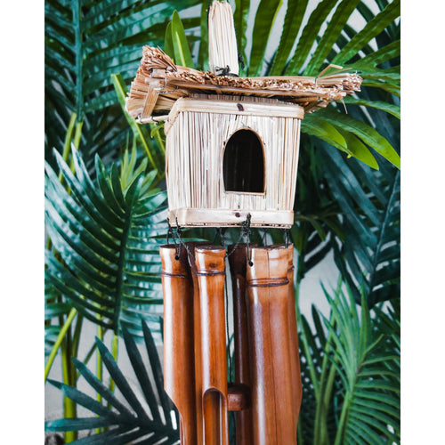 Natural bamboo Birdhouse Chimes - Unique Imports