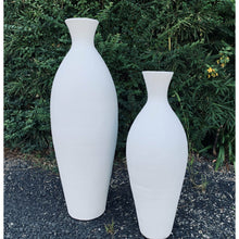 Load image into Gallery viewer, White terracotta slimline vases - Unique Imports brought to you by Pablo &amp; Kerrie Wijaya