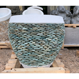 Round Riverstone pots. - Unique Imports brought to you by Pablo & Kerrie Wijaya